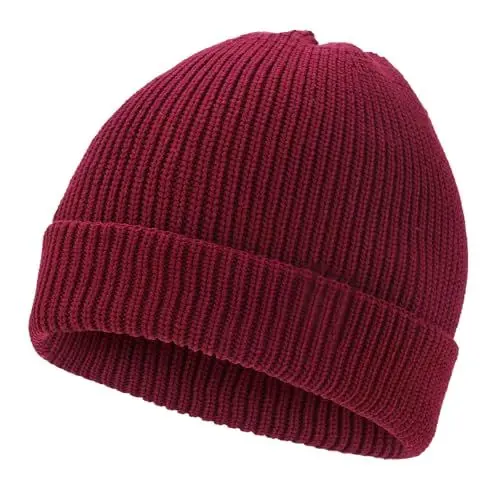Produktbild: BARFULKER Beanie Mütze Damen Herren, Winter Beanie Mütze Warme Wintermütze Thermo Dehnbare Strickmützen Bequem Wollmütze Winddichte Laufmützen Geschenk Unisex, Rot