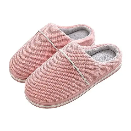 Produktbild: Barfuß Hausschuhe Damen Hausschuhe Herren Winter Damen-Winterhausschuhe, einfaches Paar für den Heimgebrauch, weiche und warme Plüschhausschuhe aus Hausschuhe Geschlossen Damen Hausschuhe (Pink, 40)