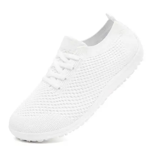 Produktbild: Barfußschuhe Damen Laufschuhe Turnschuhe Schuhe Sportschuhe Damen Bequeme Slip On Sneaker Fitnessschuhe Straßenlaufschuhe Leichte Atmungsaktiv Weich rutschfest Shoes Weiß 39 EU