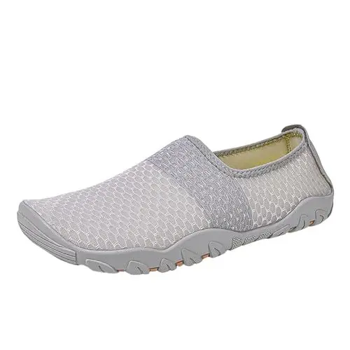 Produktbild: Barfußschuhe Damen Winter Wasserdicht Green Loafer Paare Surf Strand Schuhe Wasser Outdoor Yoga Übung Schwimmen Frauen Segelschuhe Damen Bootsschuhe Damen Slipper Beige (Grey, 38)
