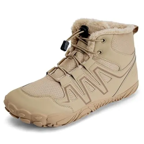 Produktbild: Barfußschuhe Gefüttert Damen Herren Winterschuhe Warm Winterstiefel Snow Boots（632Beige，40EU）