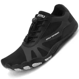 Produktbild: Barfußschuhe Herren Damen Barfuss Schuhe Bequem Barfussschuhe Leicht Traillaufschuhe rutschfeste Wander Strand Walkingschuhe Laufschuhe Outdoor Fitnessschuhe.(Schwarz,40 EU)