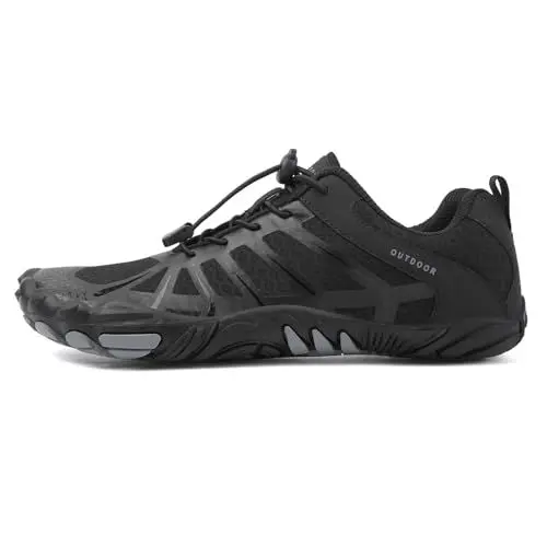 Produktbild: Barfußschuhe Herren Damen Barfuss Schuhe Bequem Barfussschuhe Leicht Zehenschuhe Traillaufschuhe rutschfeste Schwimmschuhe Strandschuhe Outdoor & Indoor Fitnessschuhe.(Schwarz,41 EU)