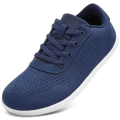 Produktbild: Barfußschuhe Herren Damen Barfuss Sneaker Barfussschuhe Bequem Leicht Laufschuhe Straßenlaufschuhe Fitnessschuhe Traillaufschuhe Zero Drop Barefoot Shoes,Dunkelblau 39 EU