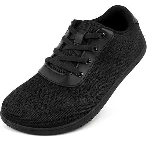 Produktbild: Barfußschuhe Herren Damen Barfuss Sneaker Barfussschuhe Bequem Leicht Laufschuhe Straßenlaufschuhe Fitnessschuhe Traillaufschuhe Zero Drop Barefoot Shoes,Schwarz 39 EU