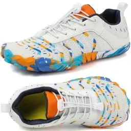 Produktbild: Barfußschuhe Herren Damen Breite Barfussschuhe Traillaufschuhe Weit Five Finger Zehenschuhe Minimalistische Zero-Drop Sohlen Wanderschuhe Fitnessschuhe Komfort Leicht Laufschuhe Unisex(Weiß 39EU)