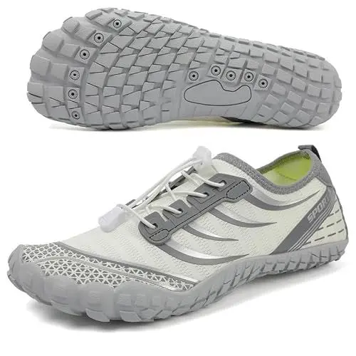 Produktbild: ziitop Barfußschuhe Herren Wasserschuhe Damen Barfußschuhe Damen Wasserschuhe Herren Aquaschuhe Strandschuhe Schnell Trocknen Surfschuhe Schwimmschuhe für Beach Pool Surfen Yoga(Grau Weiße 39EU)