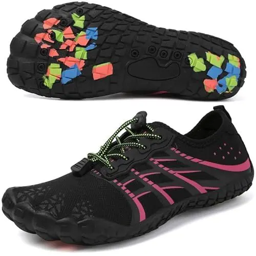 Produktbild: ziitop Barfußschuhe Herren Wasserschuhe Damen Barfußschuhe Damen Wasserschuhe Herren Aquaschuhe Strandschuhe Schnell Trocknen Surfschuhe Schwimmschuhe für Beach Pool Surfen Yoga(Schwarz Rosa 39EU)