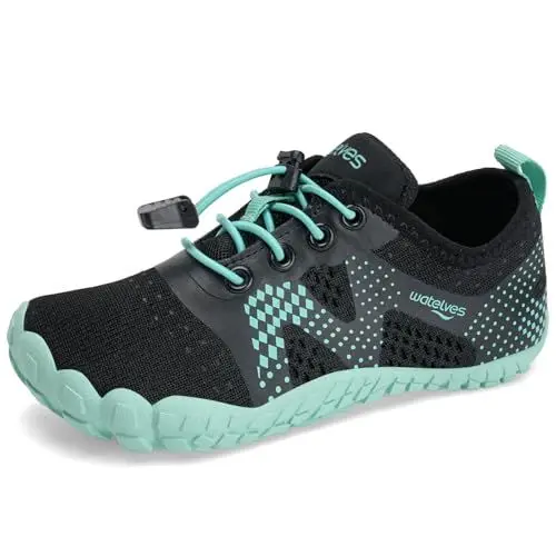 Produktbild: Barfussschuhe Kinder Jungen Barfußschuhe Wasserschuhe Aqua Badeschuhe für Strand Pool Schnell Trocknen Wassersport Rrutschfester（Schwarz-Türkis 30