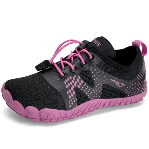 Produktbild: Barfussschuhe Kinder Mädchen Barfußschuhe Wasserschuhe Aqua Badeschuhe für Strand Pool Schnell Trocknen Wassersport Rrutschfester(Schwarze Rose 26)