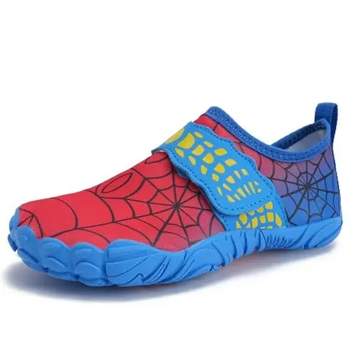 Produktbild: Barfußschuhe Wasserschuhe Kinder Jungen Mädchen Kinder Aqua Schwimmen Nass Riff Schuhe für Strand Pool Wasser Sport Non-Slip Schnell Trocknen(Spinnennetz Rot 29)