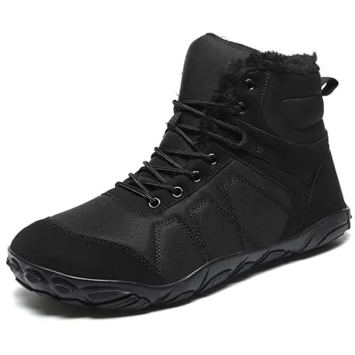 Produktbild: Barfußschuhe Winterstiefel für Herren und Damen - Schneestiefel Warm Gefüttert Wasserdicht Outdoor Anti-Rutsch Bequem Leicht Schwarz1 40EU