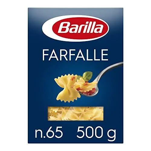 Produktbild: Barilla Pasta Klassische Farfalle n.65 aus hochwertigem Hartweizen immer al dente, 4 x 500g