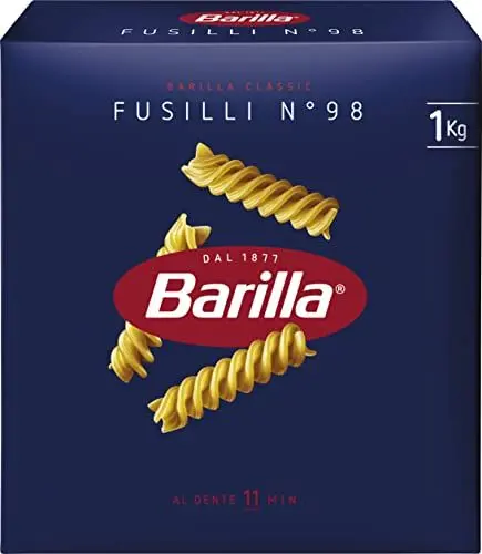 Produktbild: Barilla Pasta Klassische Fusilli n.98 aus hochwertigem Hartweizen immer al dente, 1 kg