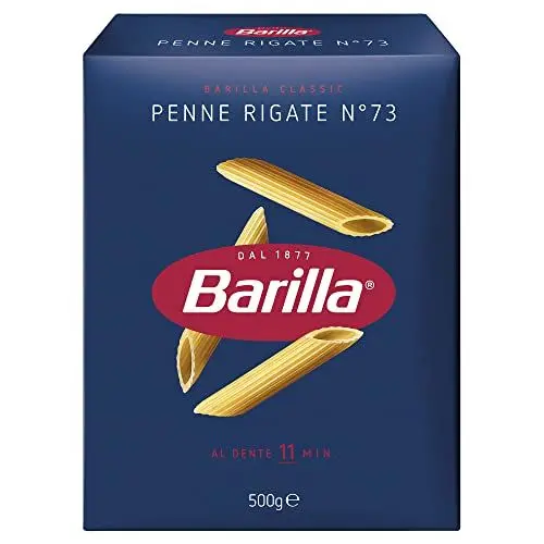 Produktbild: Barilla Pasta Klassische Penne Rigate n.73 aus hochwertigem Hartweizen immer al dente, (1 x 500 g)