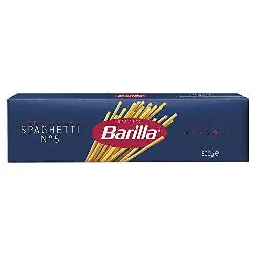 Produktbild: Barilla Pasta Klassische Spaghetti n.5 aus hochwertigem Hartweizen immer al dente, (1 x 500 g), geschmacklos
