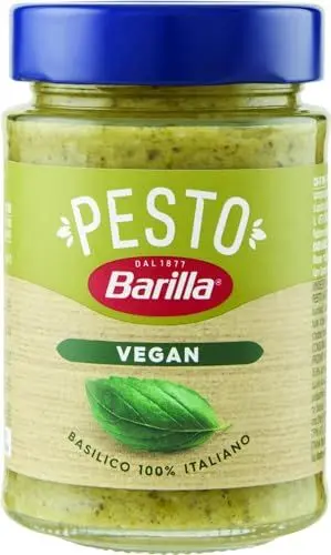 Produktbild: Barilla Pesto Basilico Vegan 1x195g | Glutenfreie Italienische Pasta-Sauce mit Basilikum und Cashewnüssen, vegetarische Nudel-Soße, grünes Pesto