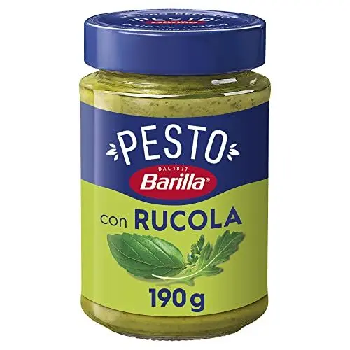 Produktbild: Barilla Pesto Basilico e Rucola 12x190g | Glutenfreie Italienische Pasta-Sauce mit Basilikum und Rucola, Nudel-Soße, grünes Pesto