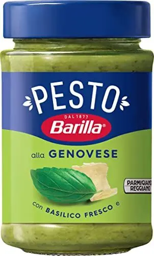 Produktbild: Barilla Pesto alla Genovese 12x190g | Glutenfreie Italienische Pasta-Sauce mit 100% italienischem Basilikum aus nachhaltiger Landwirtschaft und Parmigiano Reggiano, Nudel-Soße, grünes Pesto Verde