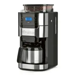 Produktbild: Barista Filterkaffeemaschine mit verstellbarem Mahlwerk & Thermokanne | Warmhaltefunktion, 24h Timer & Permanentfilter | Für 10 Tassen Kaffee | Kaffeemaschine für Bohnen & Pulver (Edelstahl)