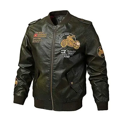 Produktbild: BaronHong US Marine Veteran MA-2 Bomberjacke mit Flugstickerei (armeegrün, XL)