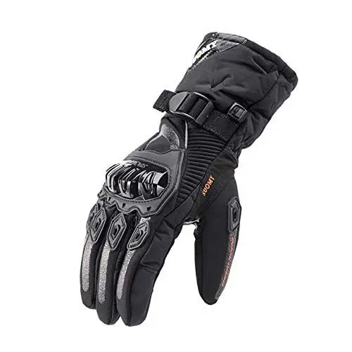 Produktbild: BaronHong Winter Motorradhandschuhe, Warme wasserdichte Motorradhandschuhe mit Knöchelschutz Atmungsaktive Handschuhe für Winterreiten, ATV, Scooter (schwarz, L)