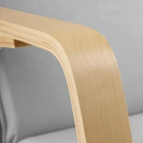 Produktbild: Baroni Home Schaukelstuhl mit Armlehnen aus Holz, ergonomisch, aus Stoff mit Kopfstütze und 5 Höhen verstellbaren Fußstütze. 150 kg belastbar, Wohn- oder Schlafzimmer, Grau, 82x67x98 cm