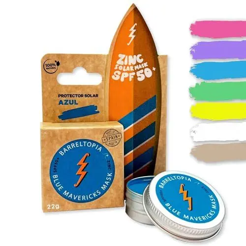 Produktbild: Barreltopia Surf Sun Stick - Sunblocker spf 50 + Sonnen Creme – Premium Zinc Oxide Sunscreen Blocker Sonnencreme – Suncream stick - Zinc stick Soul Surfer - Sunblocker gesicht und Lippen (blau)