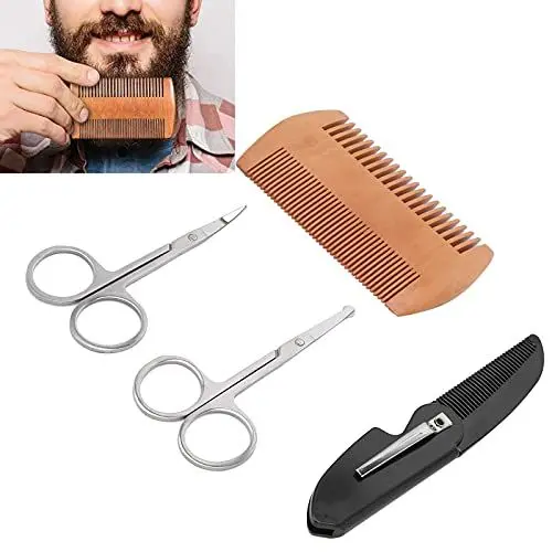 Produktbild: Bartpflege-Set, einfaches Tragen und Bartpflege-Set Einfach zu greifen und zu verwenden Bartknoten für Männer zum Mitnehmen für das Styling Gestaltung des Wachstumsgeschenks