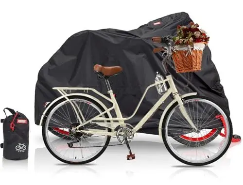 Produktbild: BARTSTR Fahrradabdeckung wasserdicht, Wetterfeste Fahrradgarage aus reißfestem Material, Oxford Fahrradplane Extra stark, hoher UV-Schutz, Schutzhülle für 1 Fahrrad bis 29