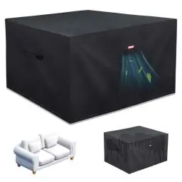 Produktbild: BARTSTR Gartenmöbel Abdeckung 600D Oxford wasserdichte Anti-UV Schutzhülle Gartenmöbel, 125x125x75cm Abdeckplane Gartenmöbel Geeignet für Terrassenmöbel, Gartentischsitze, Freizeitmöbel Sitz