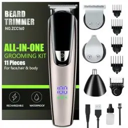 Produktbild: Barttrimmer Herren,Haarschneidemaschine All-in-1 Bartschneider herren,Rasierer Herren Elektrisch,120 Min Laufzeit,23 LäNgeneinstellungen(0.8-12mm),Wasserdicht,für Schnurrbart,Kopf,Intimbereich,Nase
