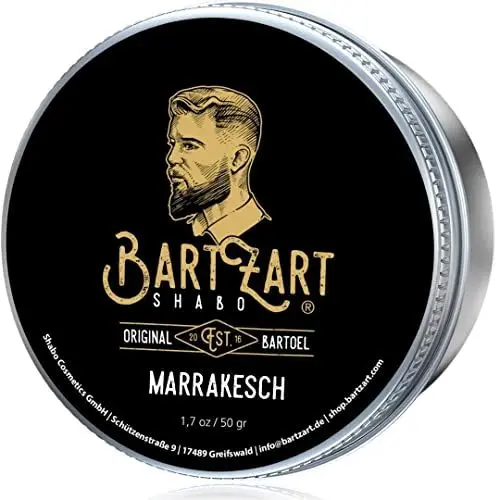 Produktbild: BartZart 50g Bartwachs mit Arganöl für gesundes Bartwachstum I Bartbalsam mit Zedernholz Duft I Bartpflege für Männer mit Vollbart I Beard Balm Wood