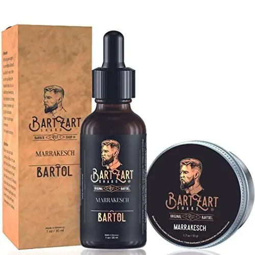 Produktbild: BartZart Bartöl Set mit Zedernholz aus hochwertigem Bartöl und natürlichem Bartwachs I Premium Bartpflege Set für die tägliche Bartpflege I Bartpflegeset für Männer I Bart Balsam