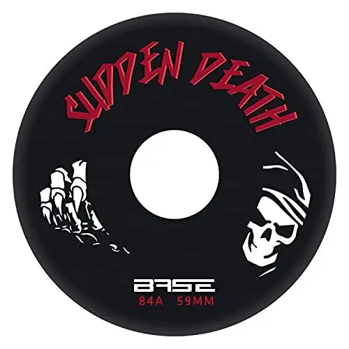 Produktbild: Base Unisex – Erwachsene Udendørs inlinerruller til døre BASE Outdoor Inliner Rollen Pro Sudden Death 4 er Pack 76 mm 84A H rte extrem haltbar, Schwarz, EU