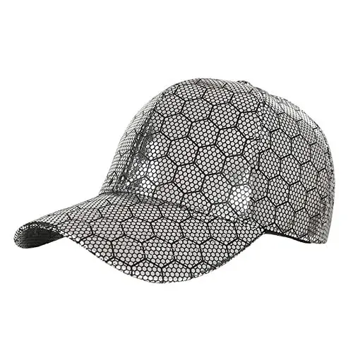 Produktbild: Baseballkappe für Männer und Frauen, Outdoor-Modestil, atmungsaktive Sonnenschutz-Sonnenschutzkappe Cap Herren Winter (Silver, One Size)