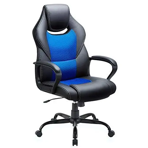 Produktbild: BASETBL Bürostuhl Racing Stuhl Gaming Stuhl Sessel Schreibtischstuhl Ergonomisch Drehstuhl Sportsitz bürostuhl mit Rückenlehne, Wippfunktion, Höhenverstellung, gepolsterter Armlehne Chefsessel