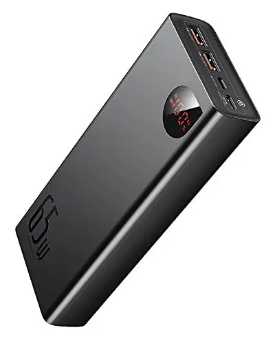 Produktbild: Baseus Power Bank, 65W 20000mAh Powerbank schnelles Aufladen USB C 4-Port PD3.0 Externer Akku für MacBook Dell XPS iPad iPhone 15 14 13 12 Pro Mini Samsung Switch