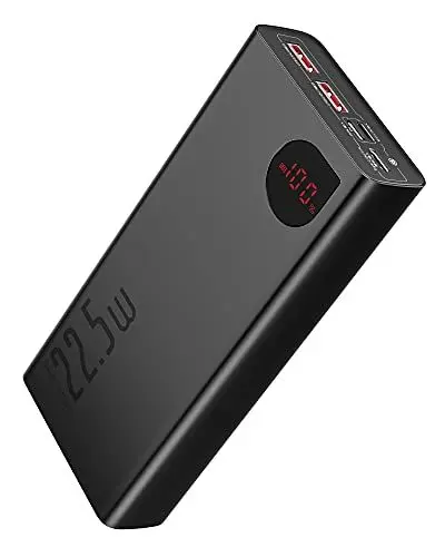 Produktbild: Baseus Powerbank 20000mAh, 22,5W PD 3.0 QC4.0 Schnellladung USB C Externer Akku, Tri-Ausgängen Power Bank mit LED Display für iPhone 12 11 Xs Pro Max Mini Samsung S20 S10 usw., PPAD000101