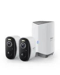 Produktbild: Baseus Security Überwachungskamera Aussen Akku 210Tage, 2K HD, 145 Grad, IP67 Wetterfest, Nachtsicht, Kamera Überwachung Kabellos WLAN mit Lokal Speicher, Menschen und Bewegungsmelder - N1 2-Cam Kit