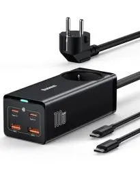 Produktbild: Baseus USB C Ladegerät 100W mit Steckdose, GaN3 PowerCombo USB Netzteil PD Mehrfach Ladegerät mit 1 AC + 4 Port, GaN Charger für MacBook Pro/Air, iPad Pro, iPhone 14 Pro/13/12, Galaxy S23, Steam Deck