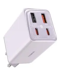 Produktbild: Baseus USB C Netzteil, 65W High-Speed USB C Ladegerät, PD 3.0 und PPS Schnellladeleistung, GaN Charger Kompatibel mit MacBook Pro/Air, Surface, Laptop, iPhone 15-12 Serie, Pixel, Galaxy, iPad(Violett)
