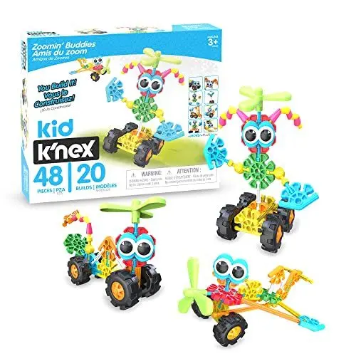 Produktbild: Kid K'NEX | Zoomin' Buddies 20 Modell | Kinder-Bastelset mit 48 Teilen | Lernspielzeug für Kinder, lustiges und farbenfrohes Bauspielzeug für Jungen und Mädchen, Konstruktionsspielzeug ab 3 Jahren |