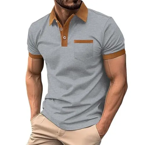 Produktbild: Basic Hemd mit Taschen für männer angesagte Poloshirts männer 7 Pack Men's Polo Shirts Poloshirt mit farbblockierung und Knopfleiste für männer
