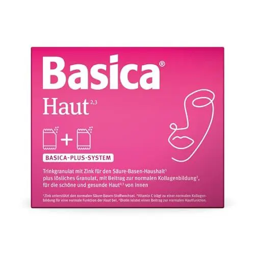 Produktbild: Basica® Haut Basenpulver im Doppelsachet | Säure-Basen-Balance & eine schöne, gesunde Haut von innen* | laktose- & glutenfrei & ohne Zucker | basische Mineralien und Spurenelemente | 30 Doppelsachets