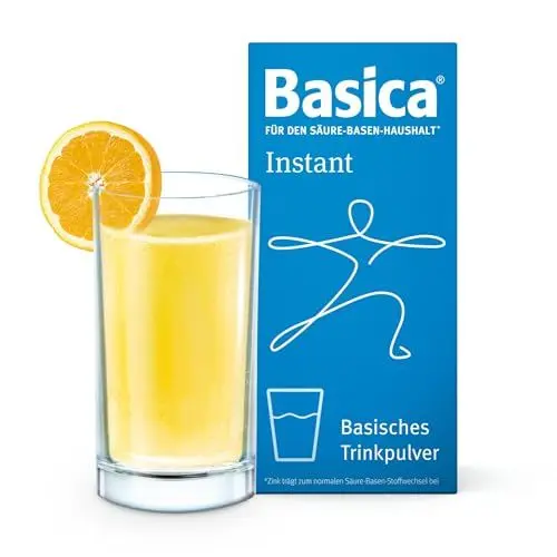 Produktbild: Basica® Instant Basenpulver mit fruchtigem Orangengeschmack zum Auflösen in Wasser | für eine normale Säure-Basen-Balance | vegan | laktosefrei | verschiedene basische Mineralien | 300 Gramm
