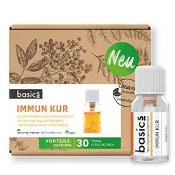 Produktbild: basics Immun Kur mit 15 Mikronährstoffen - Multivitamin Supplement mit Mineralstoffe - unterstützt Immunsystem und Energiestoffwechsel - 30 Trinkflaschen - 10ml pro Tagesdosis - Vegan