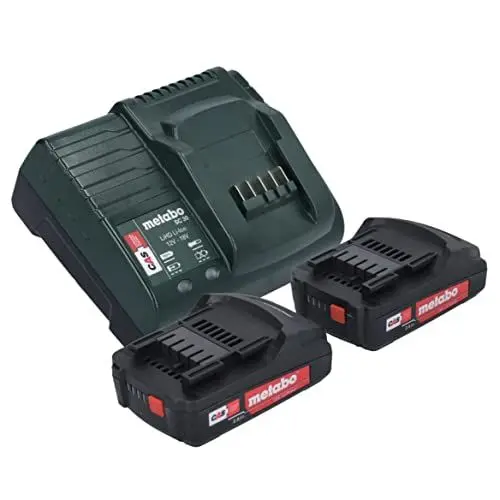Produktbild: metabo Basis-Set 2 x Li-Ion 2,0 Ah – 685161000 – Akkuset für effizientes und schnelles Laden – Inklusive 18-V-Akkus und Ladegerät