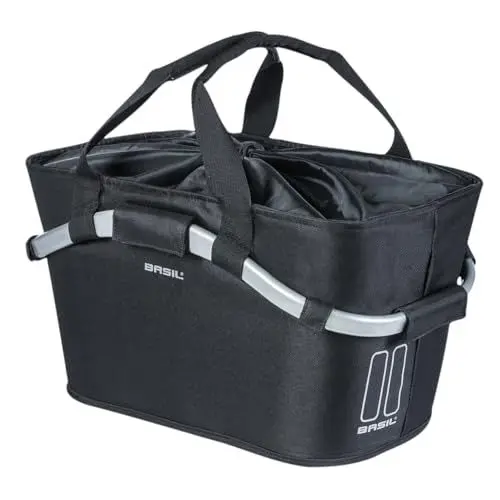 Produktbild: Basil Unisex – Erwachsene Classic Fahhradkorb, Black, 50 cm x 28 cm x 26 cm