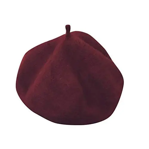 Produktbild: Baskenmütze Wolle Kind für Kopfumfang von 48-53cm Kinder Barett Mütze Klassische Künstlermütze im französischen Stil 2-7 Jahre Unifarben Herbst- Winter mützen für Kleinkinder Kinder Jungen-Mädchen